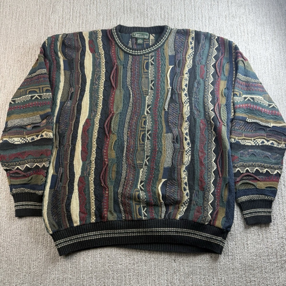 Vintage Croft & Barrow Knit Sweater Size XLT Coogi Style